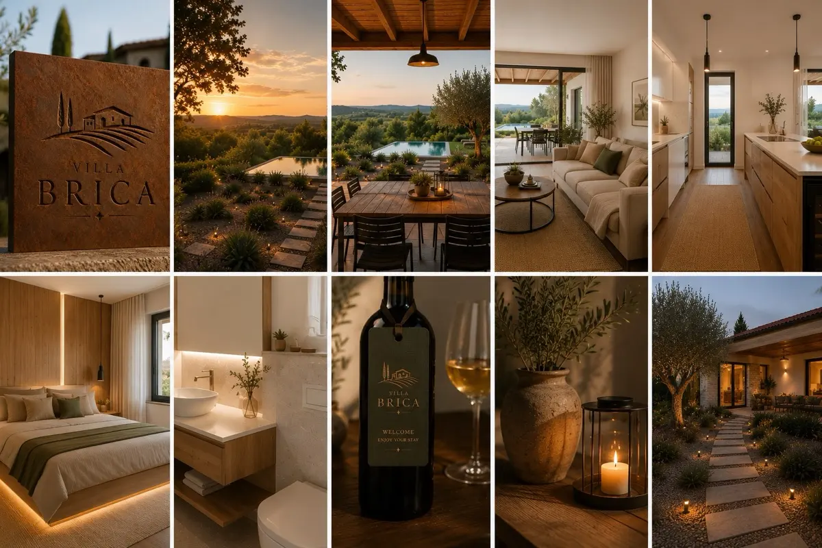Villa Brica hospitality stationery and suite details